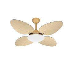 Ventilador Teto Trevo Dourado 4 Pás Palha Turbo Ventax 110V