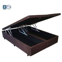 Cama Box casal com baú bege + Colchão Molas ensacada
