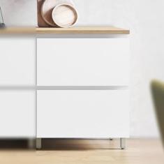 Balcão 1 Porta Basculante 1 Gaveta 70cm 100% Mdf Rainha Branco/nature