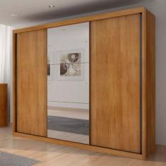 Guarda Roupa Casal Amsterdã 3 Portas 6 Gavetas com Espelho Clic Móveis