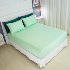 Jogo de Lençol Queen 200 Fios Liso - Cozzilar, Verde Bebê