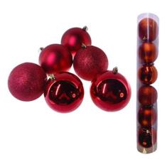 Bola de natal vermelha 4cm c/12pcs - enfeites natalinos - Zein