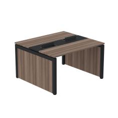 Mesa De Plataforma Dupla Para 2 Pessoas Corporativa 130x120/2p Walnut/preto