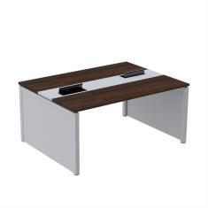 Mesa De Plataforma Dupla Para 2 Pessoas Corporativa 130x120/2p Cinza/preto