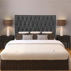 Cabeceira Casal 1,40m Paris Suede Cinza Dal Poz Estofados