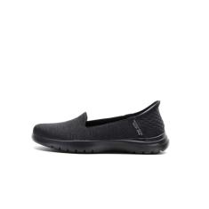 Skechers Mocassim feminino sem cadarço, Preto, 35