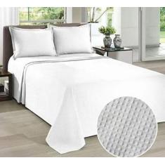 Kit Colcha Piquet Favo Döhler Casal 3 Peças 100% Algodão, Branco