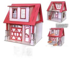 Kit Casa Boneca Escala Barbie Garagem Milla Rubrum 18 Mov Rr