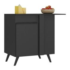 Balcão Cozinha De Canto 1 Porta Veneza Preto - MULTIMOVEIS