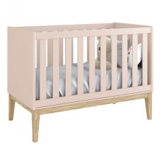 Berço Americano Classic New Rosa Fosco Com Natural - Reller