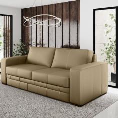 Sofá 3 Lugares 200cm Couro Legítimo Dakota - Scala Decor