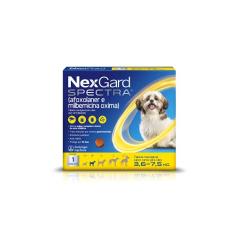 NexGard Spectra Antipulgas e Carrapatos e Vermífugo para Cães de 3,6 a 7,5kg - 1 tablete