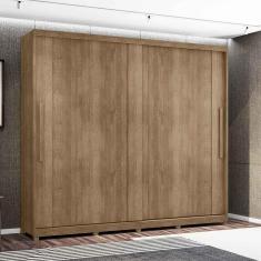 Guarda Roupa Portas de Correr Londres 100% MDF 8 Gavetas com Pés - Lanza