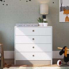 Cômoda Infantil 4 Gavetas Amore Meu Fofinho Art in Móveis Branco