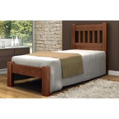 Cama de Solteiro Pérola de Madeira Maciça Angelim Pedra/Tauari