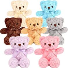 Brinquedos de Natal com urso de pelúcia de 14 polegadas, bichos de pelúcia, bonecos macios (cores brilhantes)