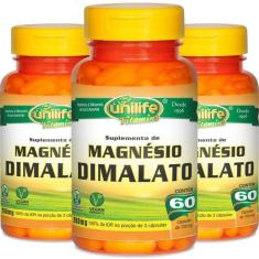 Kit 3 Magnésio Dimalato Unilife 60 Cápsulas