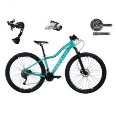 Bicicleta Aro 29 Absolute Hera Feminina Shimano Alívio E Altus 27v F/hidráulicos Garfo Trava - Verde Tam.17