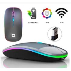Mouse sem fio RGB Recarregavel para Tablet Notebook PC - Bul Eletronic