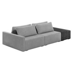 Sofá Ilha 2 Lugares Living 252cm Modulado Sala Lary Bouclê/PU Pto K01 