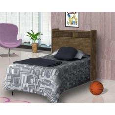 Cabeceira Solteiro Melissa Cambel Móveis Castanho Wood - VJ Móveis