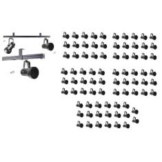 Kit 80 Spot Trilho Perfilado Eletro calha Par20 Bulbo OL7 - Hiperlight