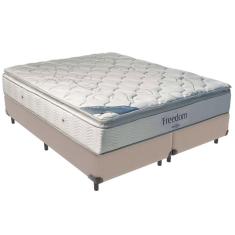 Cama Box Bege E Colchão Freedom Molas Ensacadas King Ortobom