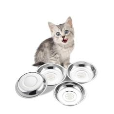 VENTION Tigelas de aço inoxidável para gatos, tigela de comida para gatos em ambientes internos, tigela para gatos com bigode e fadiga, pratos rasos para gatos