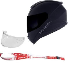 Capacete Norisk Razor Preto Fosco com Viseira Fumê Masculino Feminino,