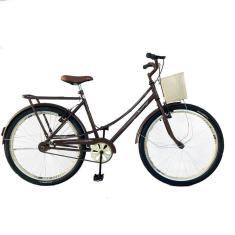 Bicicleta Aro 26 Feminina Urbana Retro Vintage Lazer Com Cestinha Freios V Brake-Feminino