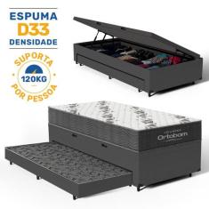Cama Box Baú com Colchão de Espuma D33 Ortopédico Ortobom Airtech 100 