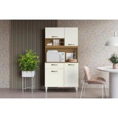 Cozinha Compacta 4 Portas 1 Gaveta Roma Atacama Off White - Aramóveis