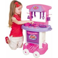 Cozinha Infantil Completa Play Time Cotiplás, Rosa