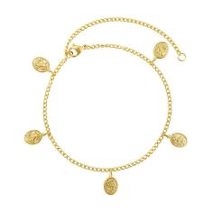 Pulseira Aço GLAM Groumet São Jorge 0.9x0.7mm 21cm Gold IPG