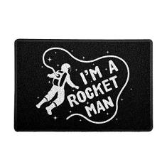 Capacho 60x40cm - Rocket Man, Preto