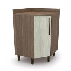 Balcão para Cozinha 1 Porta 90° Evolution Plus Batrol Móveis Tannat/Legno Crema