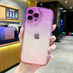 Luxo gradiente arco-íris colorido claro encaracolado ondulado caso para iphone 13 12 11 pro max x xr xs max 7 8 plus silicone macio, 2, para iphone 13