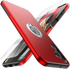 Yamink Capa para Galaxy A14 5G com protetor de tela (vidro temperado), capa protetora híbrida 2 em 1, fina, resistente, com suporte de anel magnético invisível para Galaxy A14 5G de 6,6 polegadas,