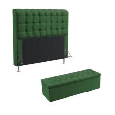 Kit Cabeceira Dama 195 Para Cama King e Calçadeira Sagitarius Sued Ver