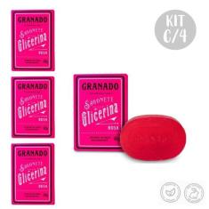 Kit c/ 4 Sabonetes em Barra Glicerina Rosa Antioxidante Granado 90g