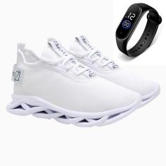 Tênis Masculino Esporte Academia Caminhada Fitness Gmm Shoes + Relógio-Masculino