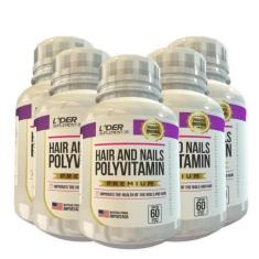 Polivitamínico Cabelos E Unhas 500Mg 60 Cápsulas 5 Potes - Lider Venda