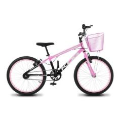 Bicicleta Infantil Feminina Aro 20 KOG Alumínio Com Cestinha, Preto de