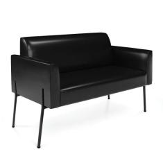 Sofá Namoradeira 2 Lugares Pé De Ferro Preto Para Sala Marisa Corano P