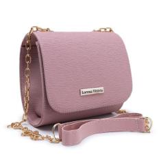 Bolsa Lorena Vitoria Pequena Feminina Transversal Alça Com Corrente Lu