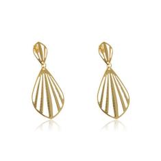 Brinco Grande De Concha Vazada Folheado Em Ouro 18k - Floratta Joias