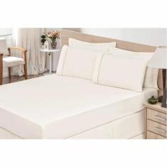 Lençol Avulso Solteiro C/ Elástico Percal Palha - Bordados Ricardo 