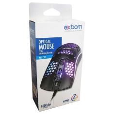 Mouse Colmeia Ultra Leve Gamer Usb Exbom Ms-C32 Preto Led