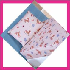 Jogo de Cama Lençol Kids Solteiro Unicórnio 2 Peças - 100% Poliéster -