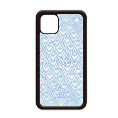 Capa geométrica padrão de ondas azuis Japão para iPhone 11 Pro Max para Apple Mobile Case Shell